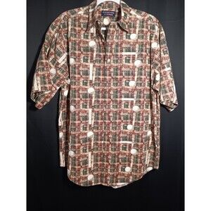VTG Roundtree & Yorke Men’s M Geometric Golf Button Up Shirt 90s Streetwear